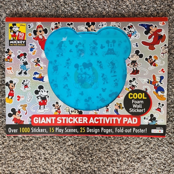 RARE Mickey Mouse 90 Years Of Magic Giant Sticker Activity Pad 1000 Stickers - Picture 1 of 11